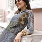 Blue Rayon Paisley & Floral Printed Top with Matching Bottom - Eesha - Swadesiicart
