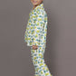 Breathables Kids Cotton Night Suit – White Avocado Print Shirt & Pyjama Co-Ord Set For Boys & Girls
