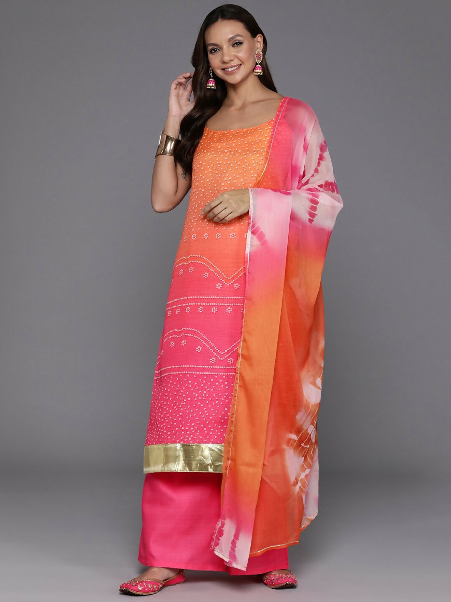 Ahalyaa Women's Traditional wear Kurta Set - Pink | Swadesiicart