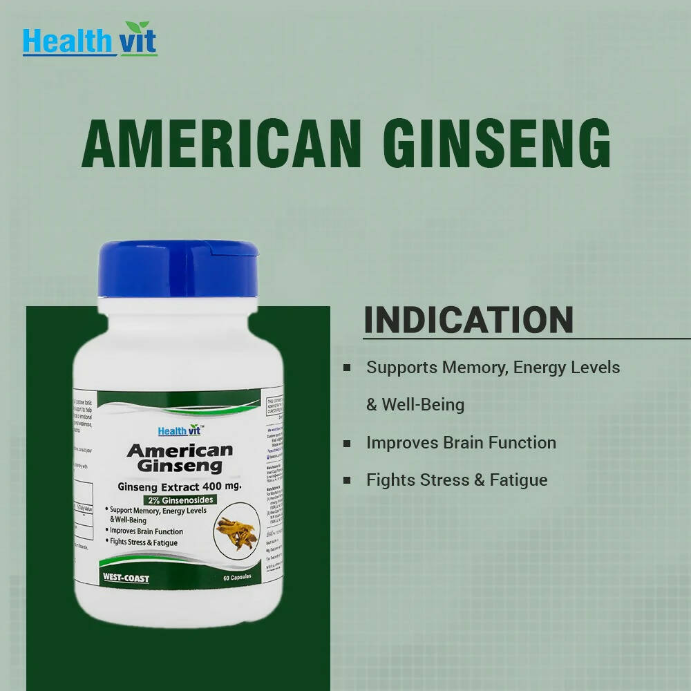 Healthvit American Ginseng Capsules - Swadesiicart