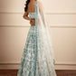 Jyoti Fashion Premium Sky Blue Faux Georgette 3MM Sequins with Thread & Jari Embroidery Lehenga Choli with Dupatta | Swadesiicart