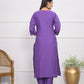 Purple Viscose Silk Embroidery with Thread and sequence Stitched Suit With Dupatta - Tanisha | Swadesiicart