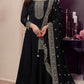 Anaita Black Embroidered Silk Stitched Anarkali Suit