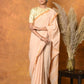 Very Much Indian Handloom Pure Cotton Saree With Sleek Border - Light Peach | Swadesiicart
