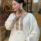The52 Off White Women's Gorgeous Chinon Fabric Embroidered Work Straight Kurta Pant and Dupatta Set - Swadesiicart