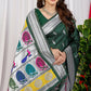 Jyoti Fashion Women's Bottle Green Paithani Silk Zari Woven Saree with Blouse | Swadesiicart