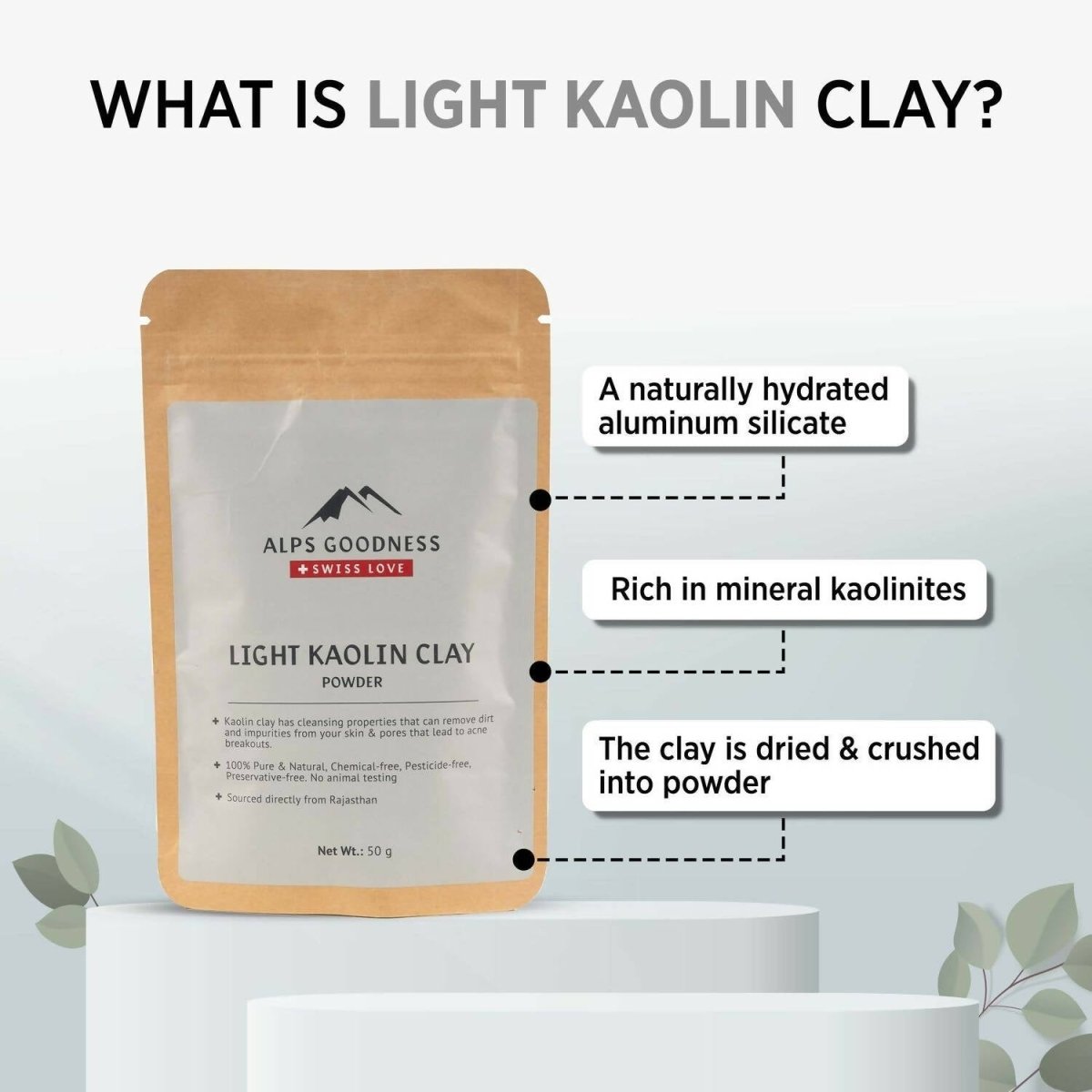 Alps Goodness Light Kaolin Clay Powder - Swadesiicart