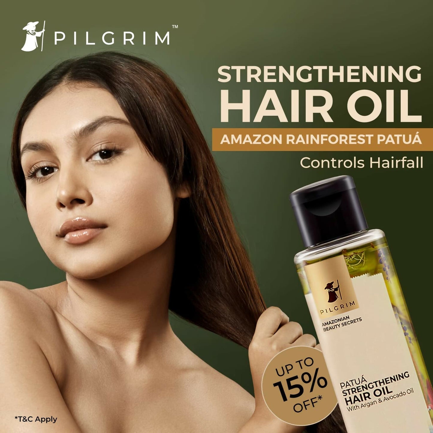 Pilgrim Amazonian Patua Strengthening Hair Oil With Argan & Avocado Oil For Strong & Silky Hair - Swadesiicart