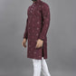 Anaita Purple Weaving Linen Cotton Straight Kurta