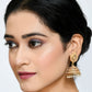 Mominos Fashion Johar Kamal Leaf Design Jhumka With Stone & Pearl - Mominos Fashion