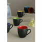 Black Mat Multicolour Tea/Coffee Cups, 180 Ml, Set of 6 Pieces. - Swadesiicart