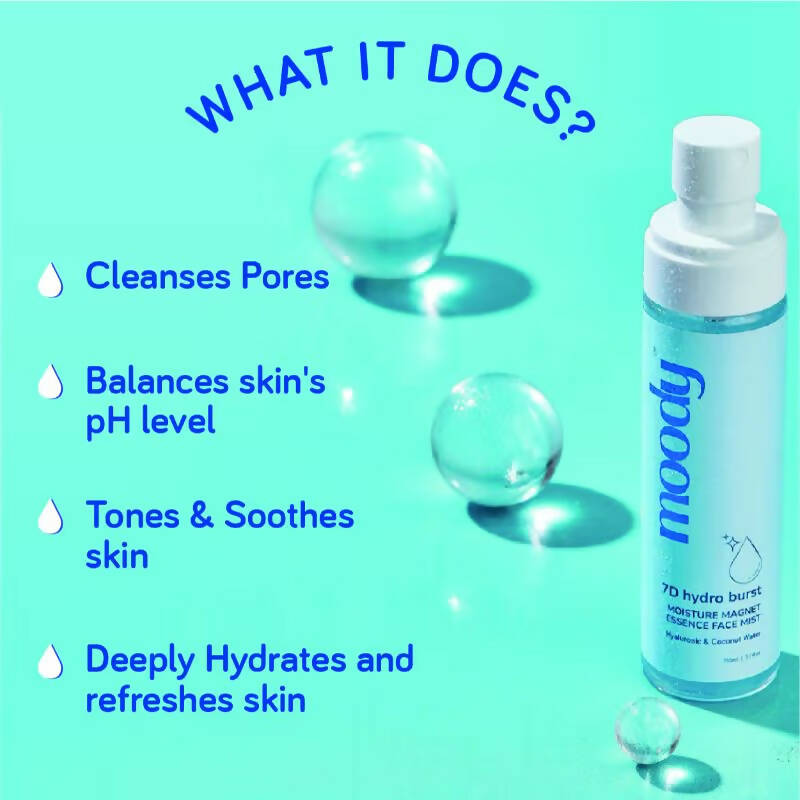 Moody 7D Hydro Burst Moisture Magnet Essence Face Mist - Swadesiicart