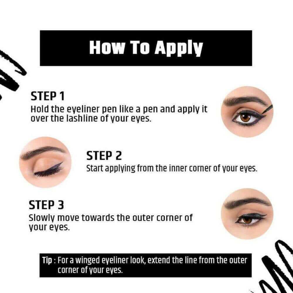 Insight Cosmetics Liner Express Eye Pen Matt Black - Swadesiicart