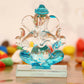 eCraftIndia SkyBlue and Transparent Double Sided Crystal Car Ganesha Showpiece - Swadesiicart