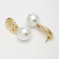 NVR Women's Gold-Polished White Pearl Drop Earrings | Swadesiicart