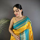 Joban Fashion Yellow Banarasi Soft Silk Woven Saree | Swadesiicart
