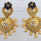 Ad Designer Earrings with Blue Stone