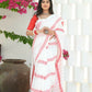 Beatitude White Cotton Handloom Saree