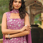 Janasya Lavender Georgette Embroidered Kurta,Bottom & Dupatta | Swadesiicart