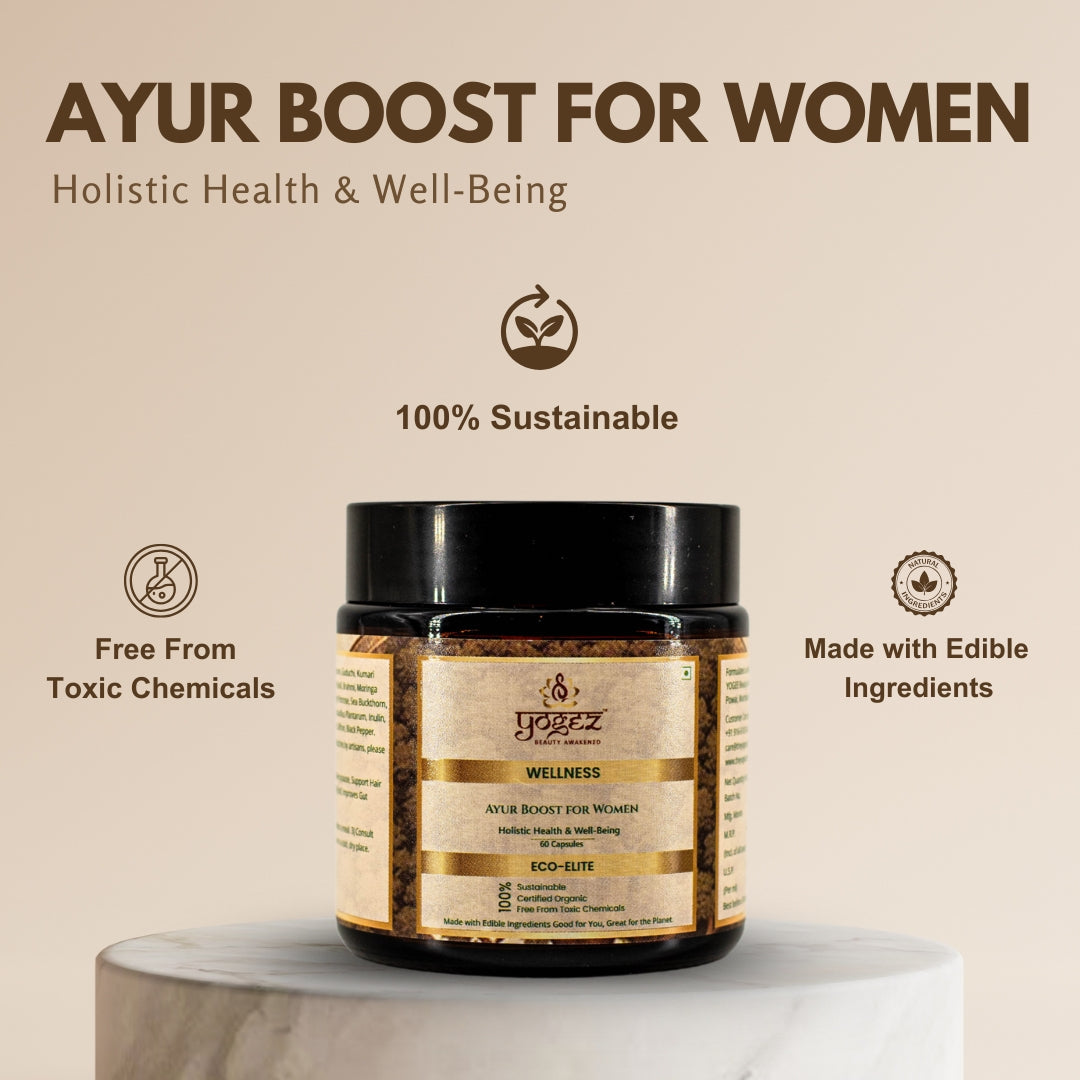 Yogez Ayur Boost for Women- A Herbal Supplement for Holistic Health - Swadesiicart