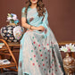 Shree Shyam Fashion Neerja Sky Blue Linen Cotton Saree