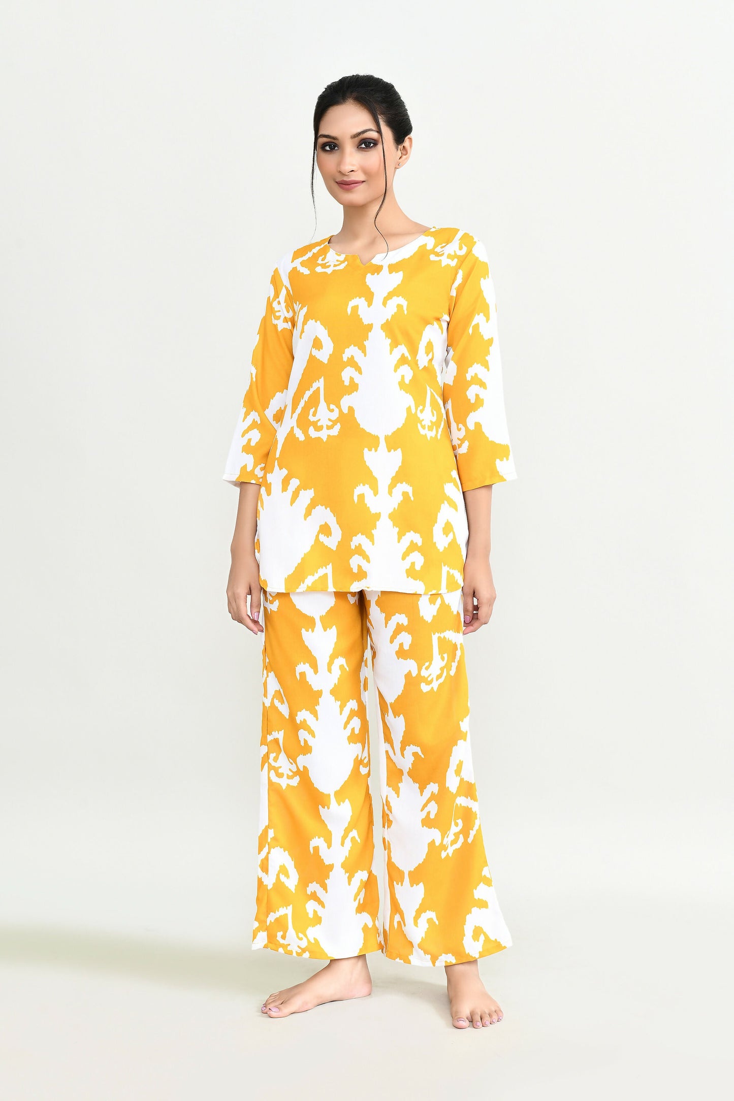 Joban Fashion Beautiful Yellow Cotton Cod Set - Swadesiicart