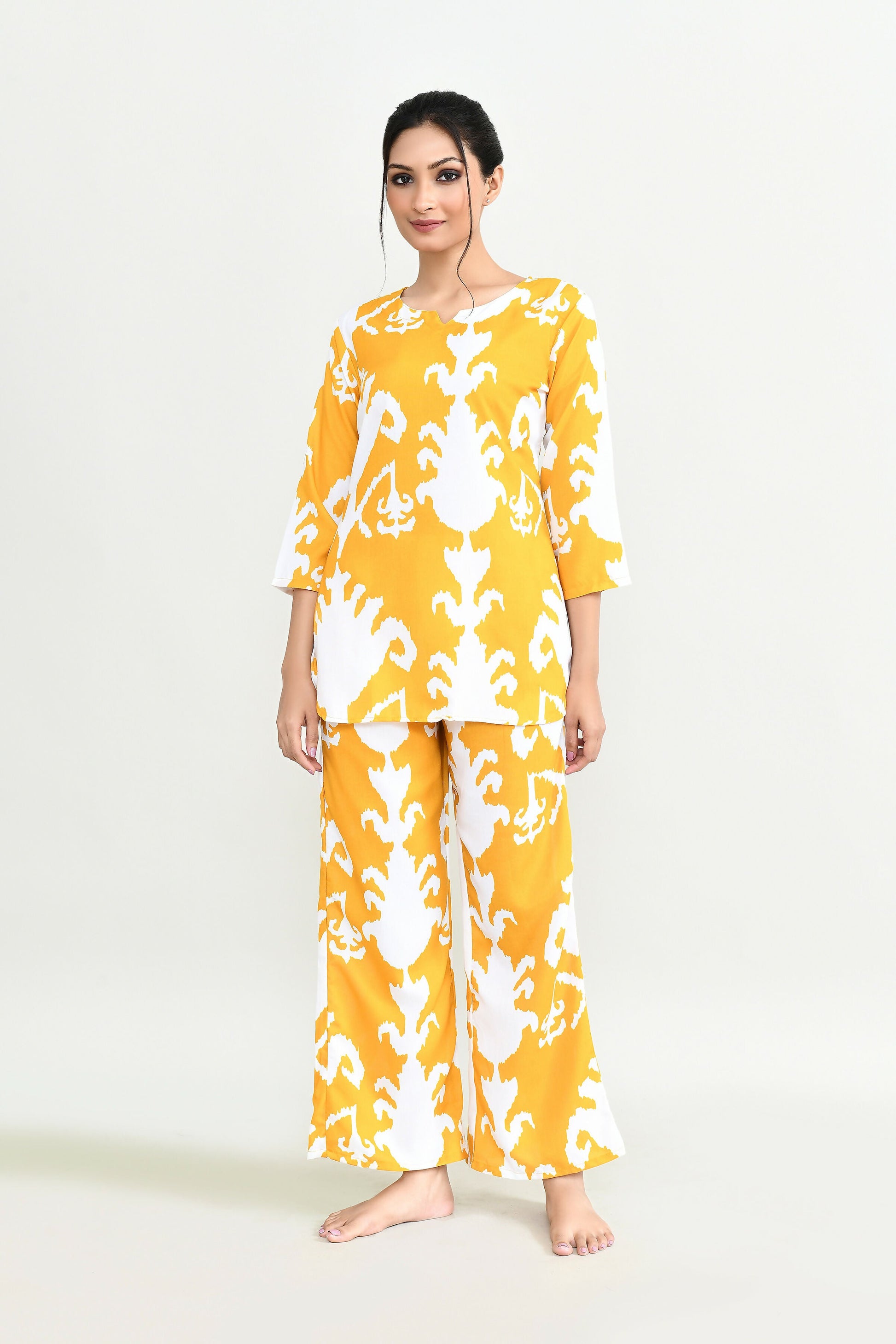 Joban Fashion Beautiful Yellow Cotton Cod Set - Swadesiicart