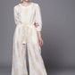Ahalyaa Off White Printed Basic Jumpsuit - Swadesiicart