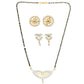 AanyaCentric Gold-Polished Mangalsutra with Pendant, 2 Pair Earrings