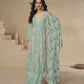 Anaita Sea-Green Chinon Readymade Suit with Embroidery Sequence Work
