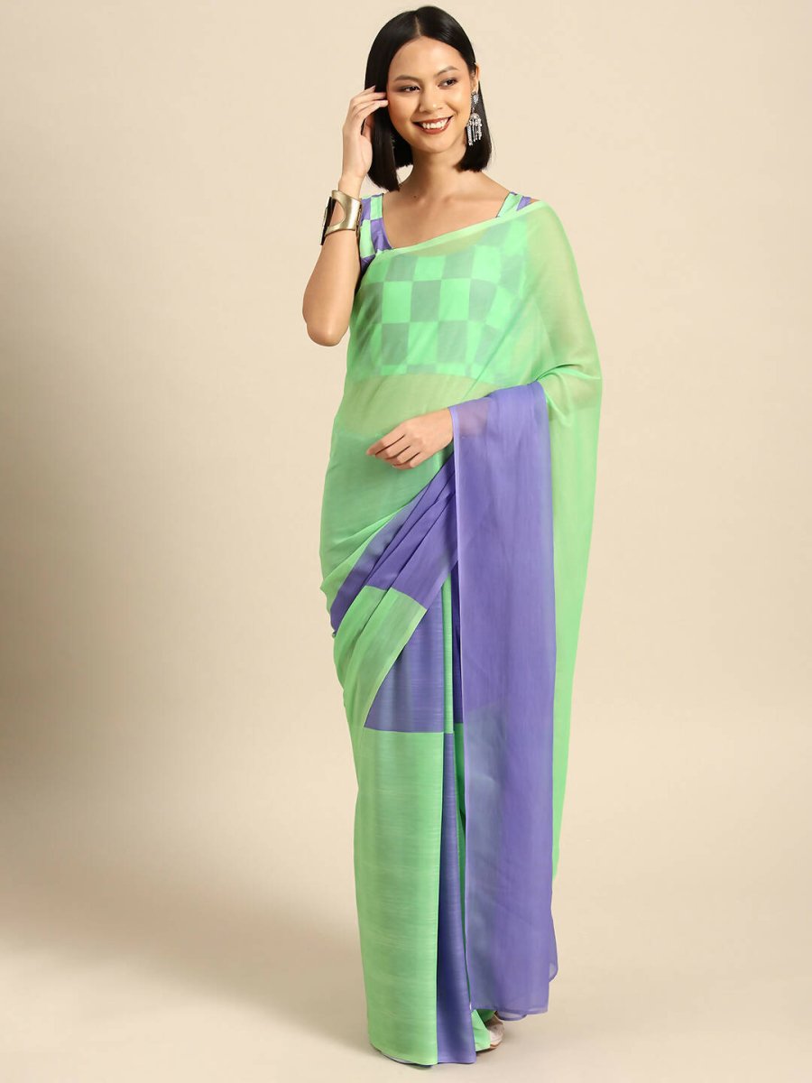 Ahalyaa Women's Traditional wear Saree - Fluorescent Green | Swadesiicart