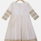 Ahalyaa Off White Chanderi Anarkali Kids Kurta With Dupatta For Girls | Swadesiicart