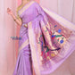 Very Much Indian Handloom Pure Cotton Paithani With Handwoven Pallu -Lilac | Swadesiicart