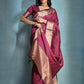 Vishnu Weaves Women's Rani Raw Silk Zari Woven Saree with Blouse - Swadesiicart