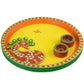 Kundan HandiKrafts Mdf Peacock Pooja Thali (Round) | Swadesiicart