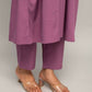FIORRA Women's Lavender Creap A-Line Kurta Pant With Dupatta - Swadesiicart