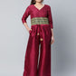 Ahalyaa Womens Burgundy crepe Printed Jumpsuit | Swadesiicart