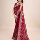 kasee Floral Embroidered Pure Georgette Ready to Wear Saree | Swadesiicart