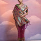 Vishnu Weaves Women's Wine Paithani Silk Zari Woven Saree with Blouse - Swadesiicart