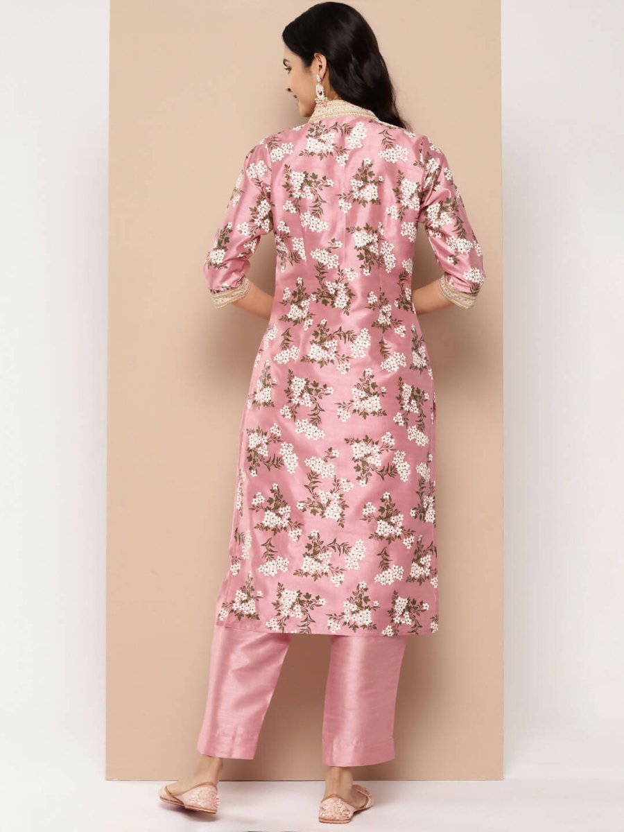 Ahalyaa Women's Traditional wear Kurta Set - Pink | Swadesiicart