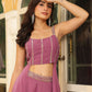 Janasya Lavender Georgette Embellished Co-Ords - Swadesiicart