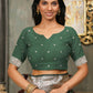 Astita Banarasi Silk Dark Green Saree | Swadesiicart