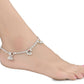 AanyaCentric Gold-Polished Mangalsutra Pendant Earring Set & Silver Plated Anklet - Swadesiicart