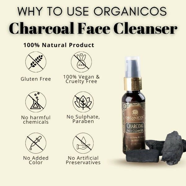 Organicos Charcoal Face Cleanser - Swadesiicart