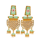 Green Traditional Gold-Polished Meenakari Jhumka Jhumki Earrings Indian Jewellery For Women Girls By House of Ree - Swadesiicart