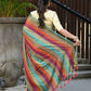 Beatitude Multicolor Cotton Stripes Golden Zari Saree