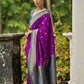 Vishnu Weaves Women's Wine Banarasi Silk Zari Woven Saree with Blouse - Swadesiicart