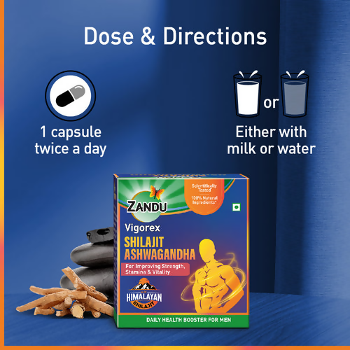 Zandu Vigorex SJ Ashwagandha Capsules | Swadesiicart