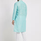 Ethnic India Blue Men's Kurta Embellished Polyester | Swadesiicart