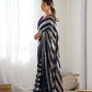 Blue Georgette Sequance Embroidery Work Border Saree - Sitare